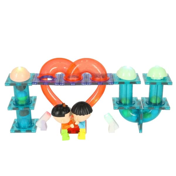 Magnetisk marmorbollsbana lysande 202 bitar