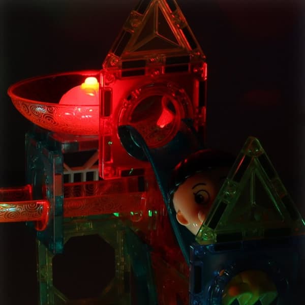 Magnetisk marmorbollsbana lysande 202 bitar