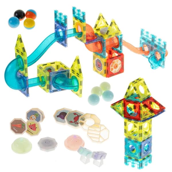 Magnetisk marmorbollsbana lysande 202 bitar