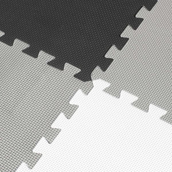 Skumpussel barnmatta 180x180cm 9 bitar grå-kräm