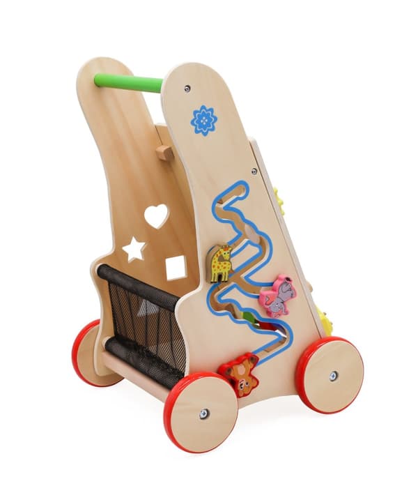 Barnvagn i trä, pedagogisk kub, 6 i 1