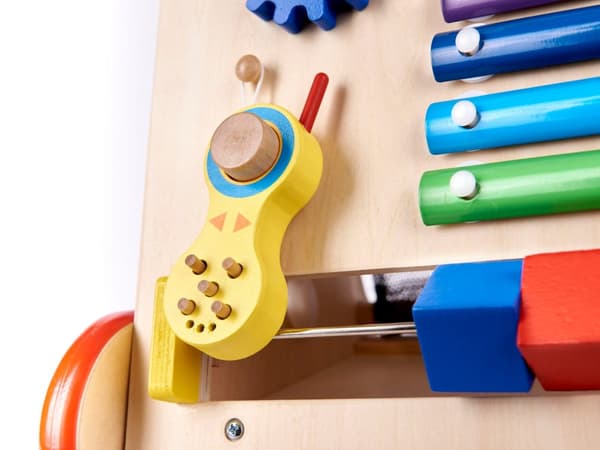 Barnvagn i trä, pedagogisk kub, 6 i 1