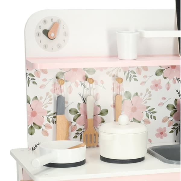 Träkök rosa blommor ugn LULILO