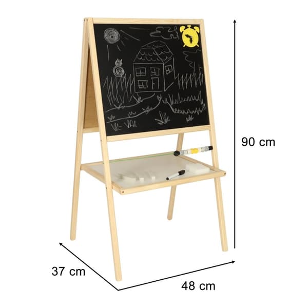 Svarttavla whiteboard 37x48x90 naturfärgad