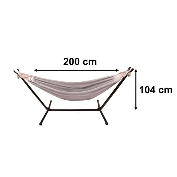 Tvåpersons trädgårdshängmatta med ram 200 cm