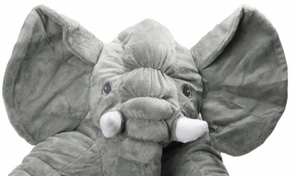 Plyschmaskot elefant grå stor 60cm