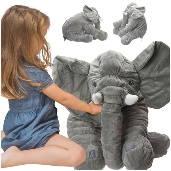 Plyschmaskot elefant grå stor 60cm