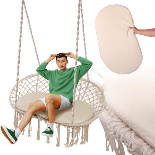 Dubbelt storkbo med tofsar beige