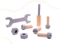 Miniatyrbillede 4 af 11: Träverkstad med verktyg på ett bord DIY-set