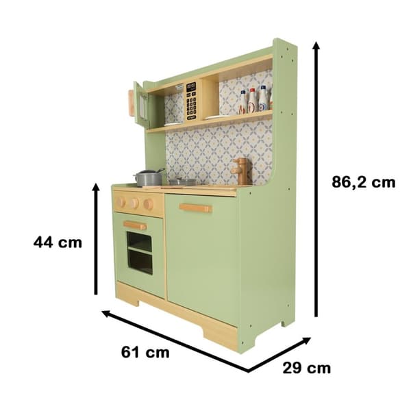 Mintgrönt MDF-träkök för barn