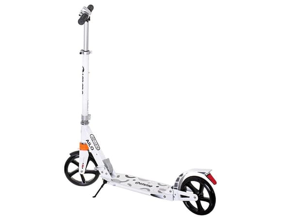 hopfällbar stadsscooter 200 mm hjul stötdämpare fram bak vit