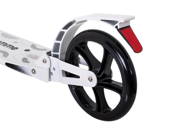 hopfällbar stadsscooter 200 mm hjul stötdämpare fram bak vit