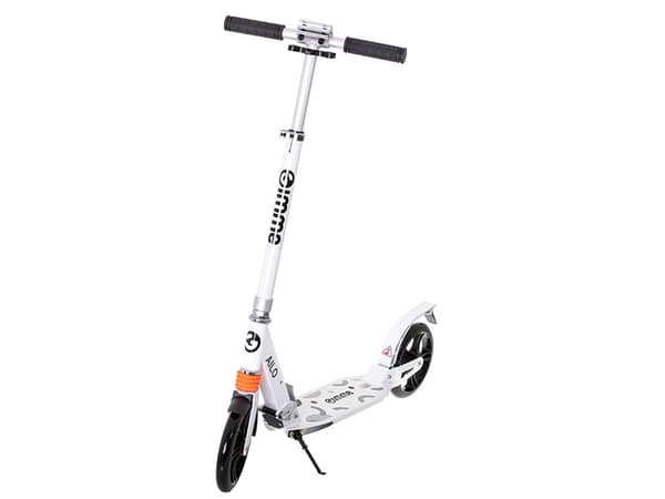 hopfällbar stadsscooter 200 mm hjul stötdämpare fram bak vit