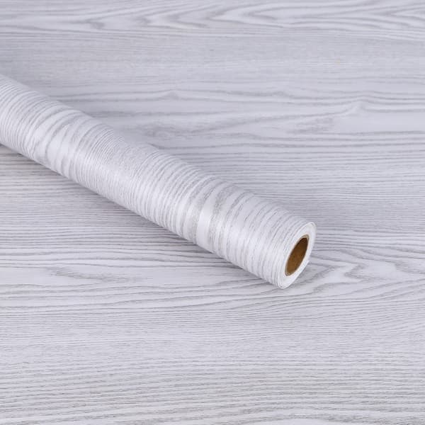 Självhäftande folierulle tapet ek silvergrå 1,22x50m