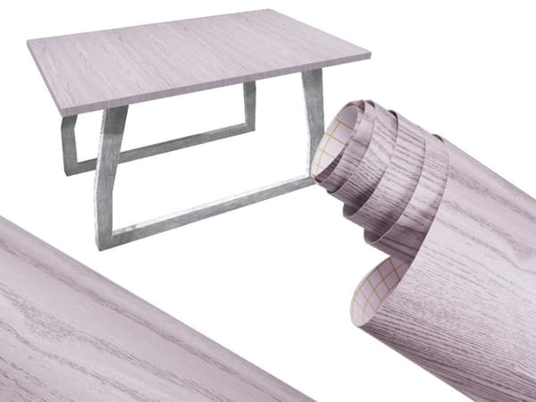 Självhäftande folierulle tapet ek silvergrå 1,22x50m