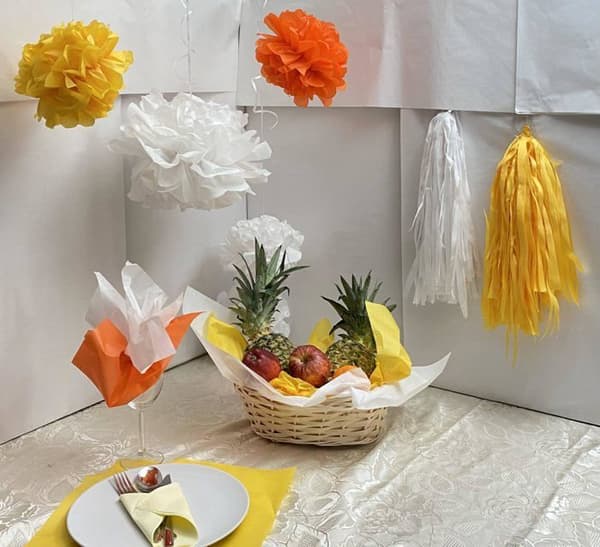 Creavvee presentpapper - F7167 - Decoupage silkespapper 28 ark format 50x70cm Orange