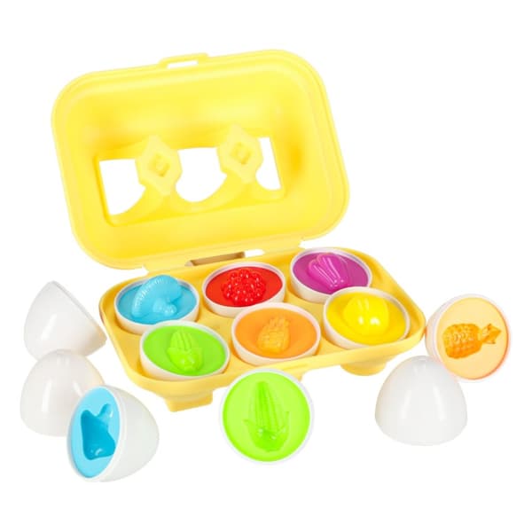 Pusselägg block montessori frukt & grönsaker 6 st