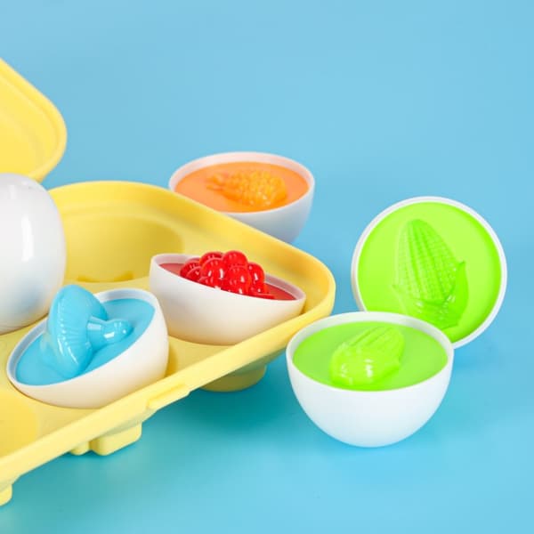 Pusselägg block montessori frukt & grönsaker 6 st