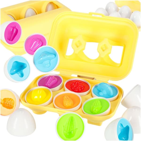 Pusselägg block montessori frukt & grönsaker 6 st