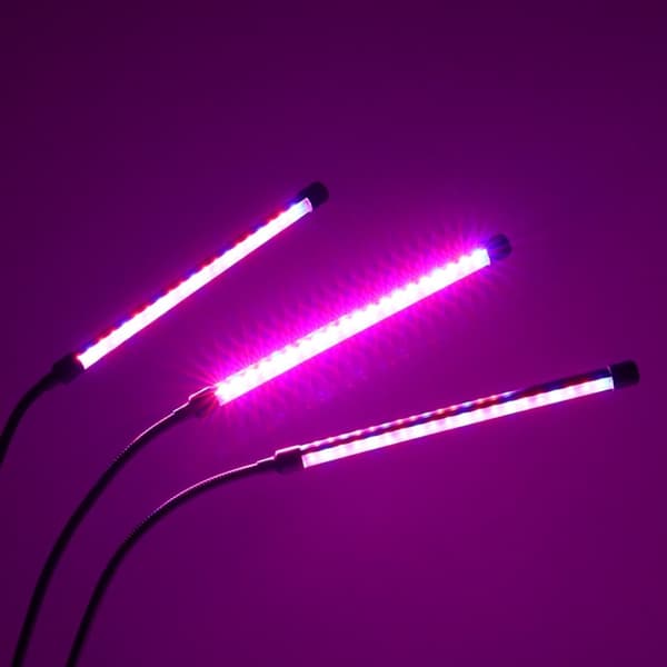 LED växtlampa panel med 3 lampor