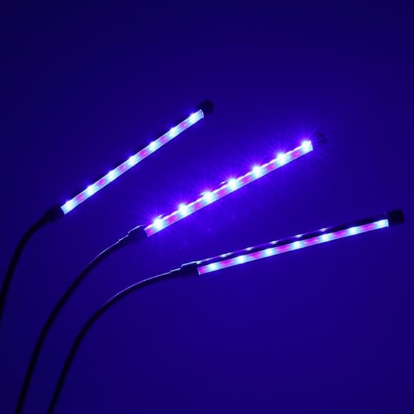 LED växtlampa panel med 3 lampor