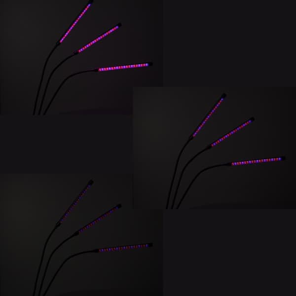 LED växtlampa panel med 3 lampor