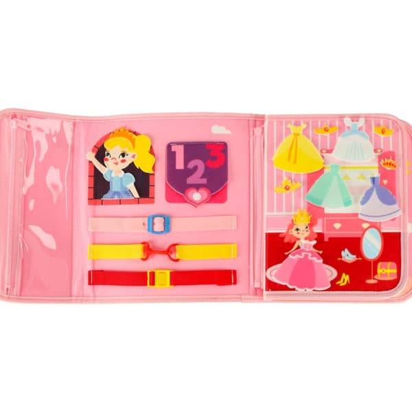 Montessori ryggsäck aktivitetsbräda rosa