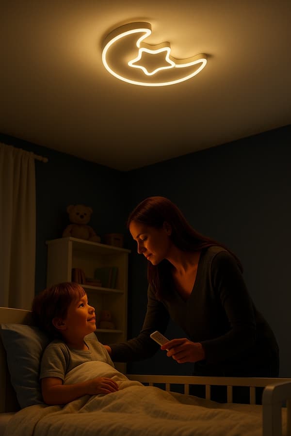 Takplafond LED vägglampa måne fjärrkontroll