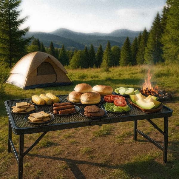Campingbord 88x60x40x27 cm