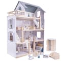 Miniatyrbillede 2 af 10: Dockskåp i trä + möbler 80 cm
