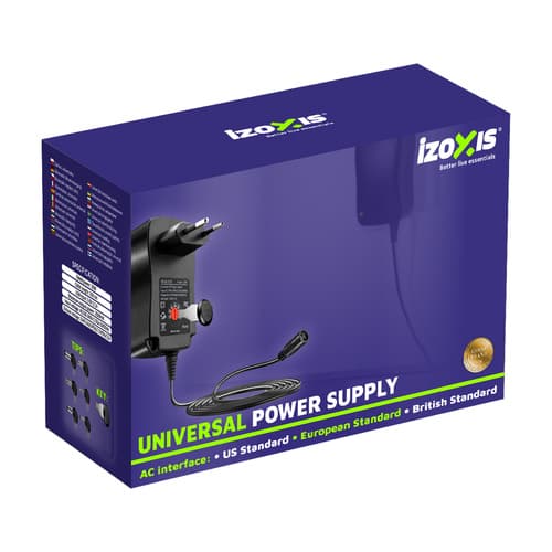 6-i-1 Nätadapter Universal - 3-12V 30W