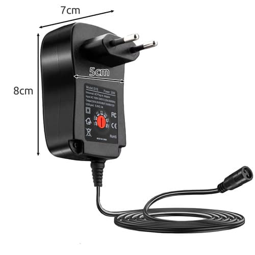 6-i-1 Nätadapter Universal - 3-12V 30W