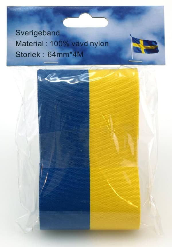 Band Studentband blå/gult 64 mm x 4 meter