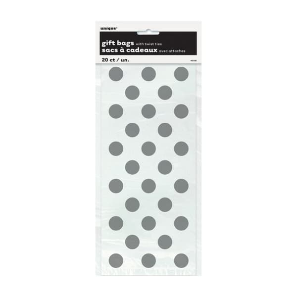 Unique Party Polkadot cellofan gaveposer til fest (pakke med 20 stk.)