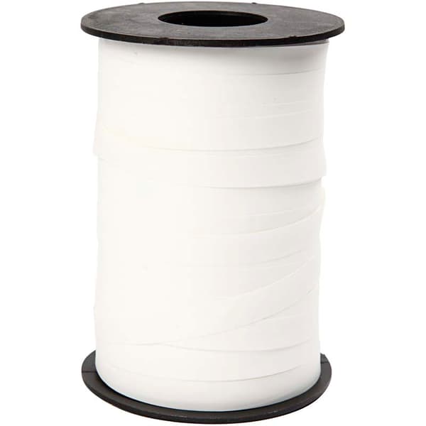 Presentsnöre - B: 10 mm - Vit - Matt - 250 m