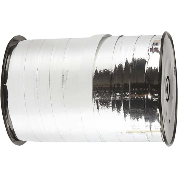 Presentsnöre - 10 mm - Metallsilver - 250m