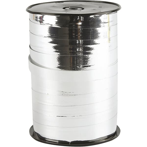 Presentsnöre - 10 mm - Metallsilver - 250m