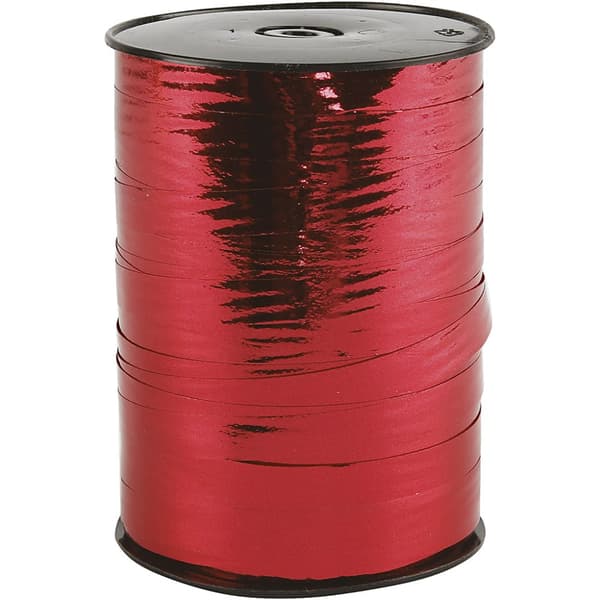 Presentsnöre - 10 mm - Metallröd - 250 m
