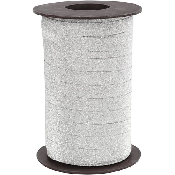 Presentsnören - Glitter - B: 10 mm - Silver - 100 m