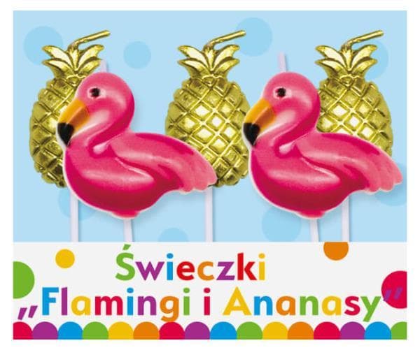 Candles Pilkers "Flamingos and Pineapple", 5p