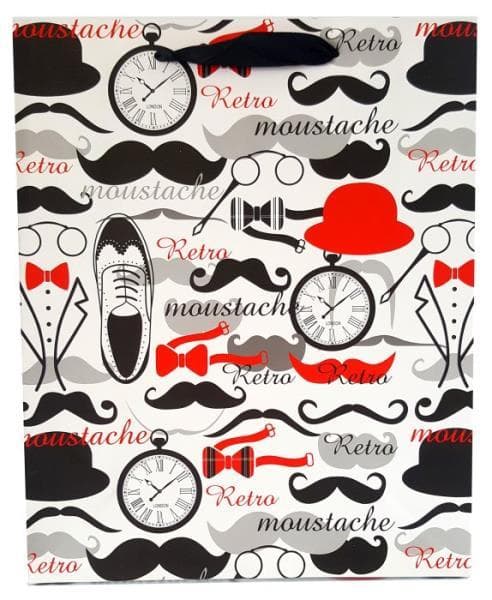 Purse prezentowa mustache hat-8891B 26x32X10cm p12, price for 1 pc