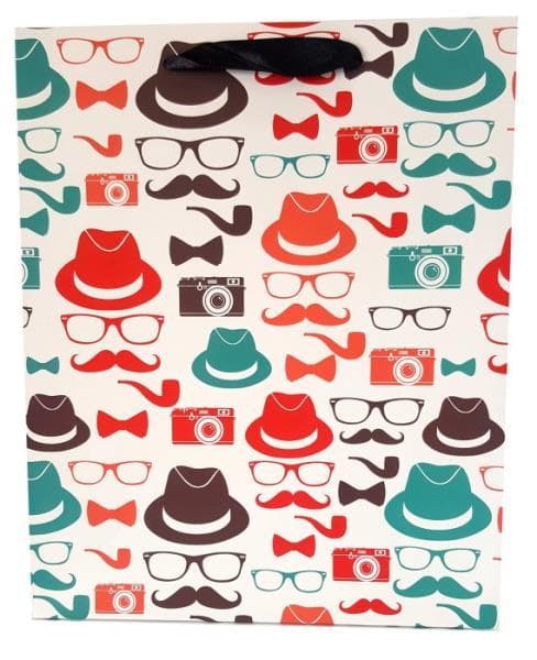 Purse prezentowa mustache hat-8891B 26x32X10cm p12, price for 1 pc