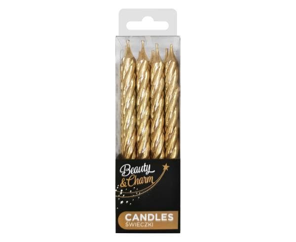 Holders of B & C with saucers, twisted gold 8cm 12pcs