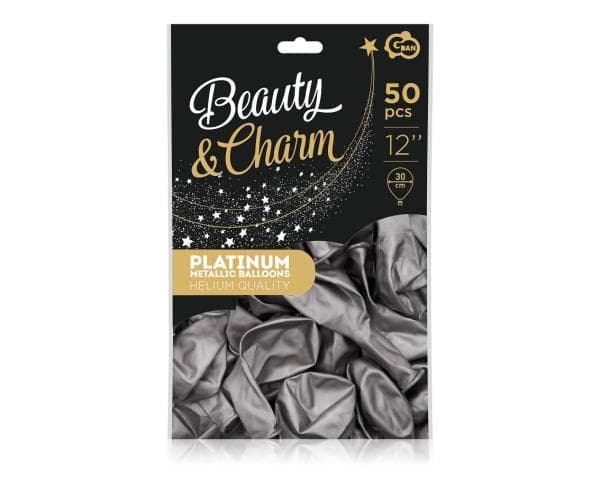 Balloons Beauty & Charm Platinum Graphite 12 "/ 50pcs
