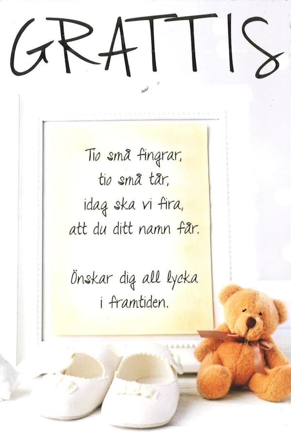 Grattiskort Dop/Namngivning Tio små fingrar