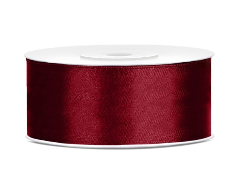 Satinband Vinröd