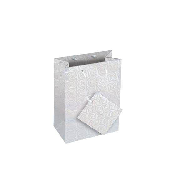 County Stationery Holographic Gift Bag (Pack of 12) White S