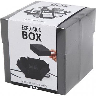 Explosion Box - H: 12 cm - Svart - Presentask