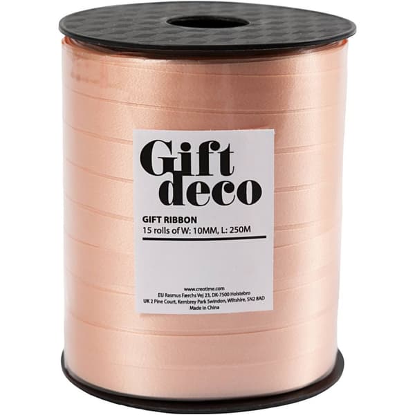 Presentsnöre - B: 10 mm - Peach - Blank - 250 m
