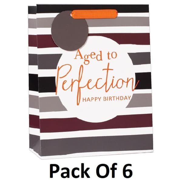 Simon Elvin Gift Bag (Pack of 6) Maroon/Grey/Orange M